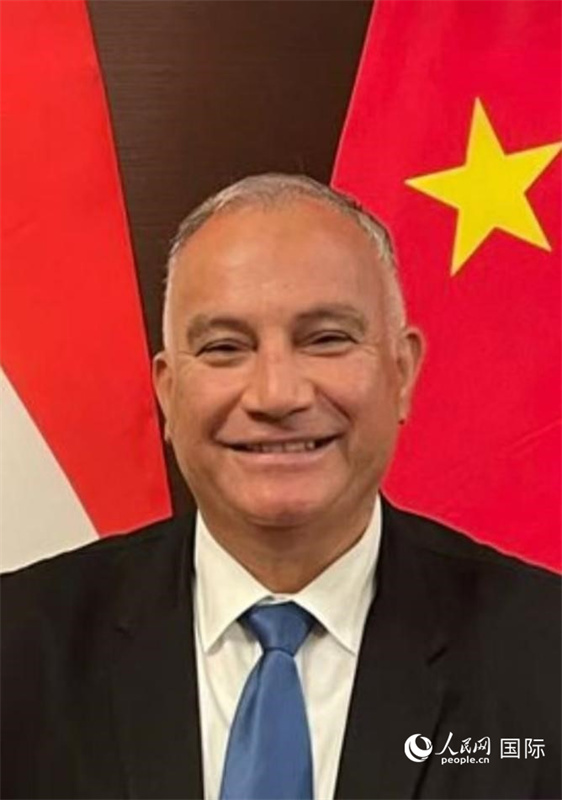 苏伊士运河大学孔子学院外方院长拉杰布。人民网记者 黄培昭摄